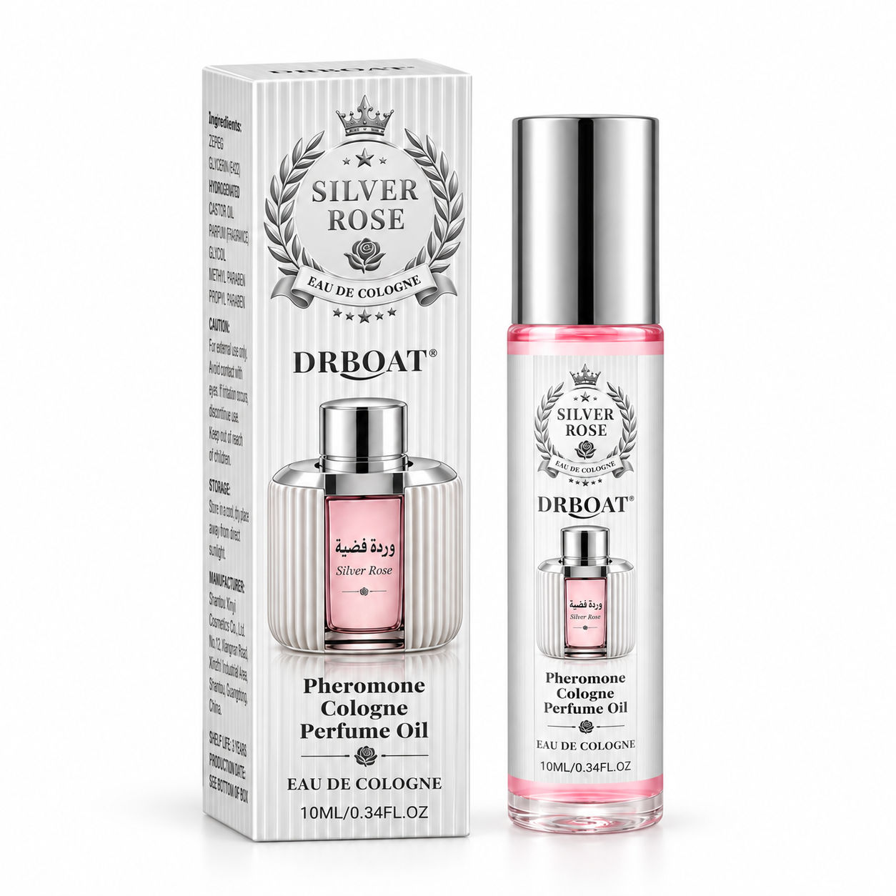 Perfume Fragrance Concentration - Silver Rose Roll-On Parfumolie, 10ml Bloemige