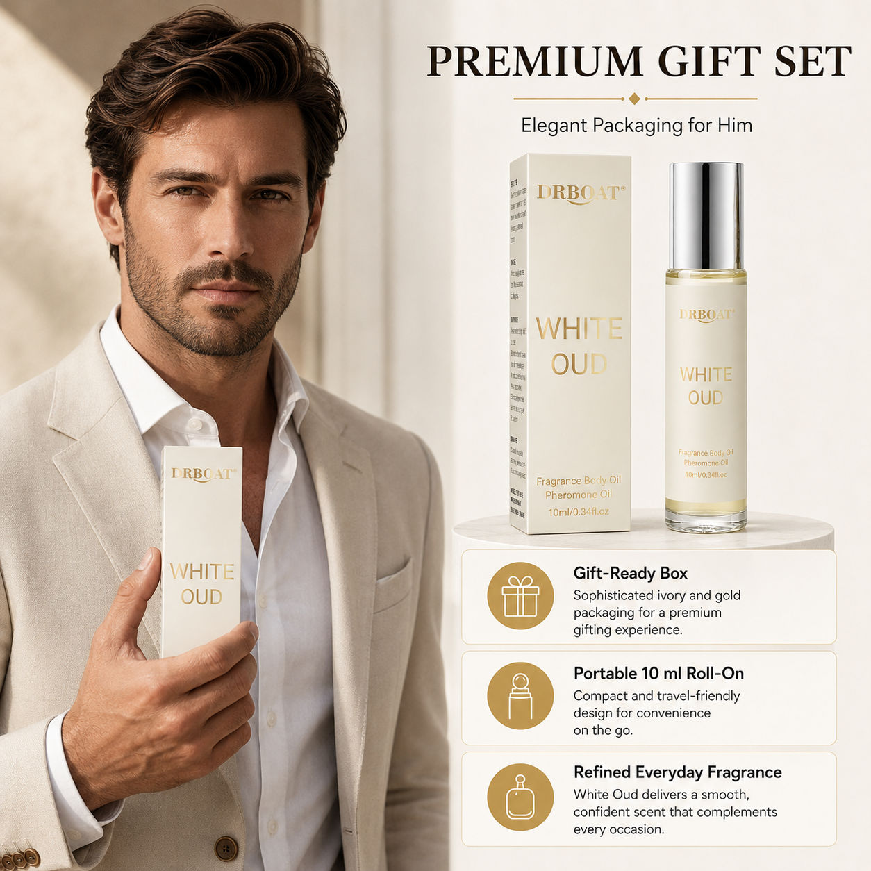 Perfume Alcohol Fragrance - Heren Roll-on Parfumolie, Frisse Citrus Witte