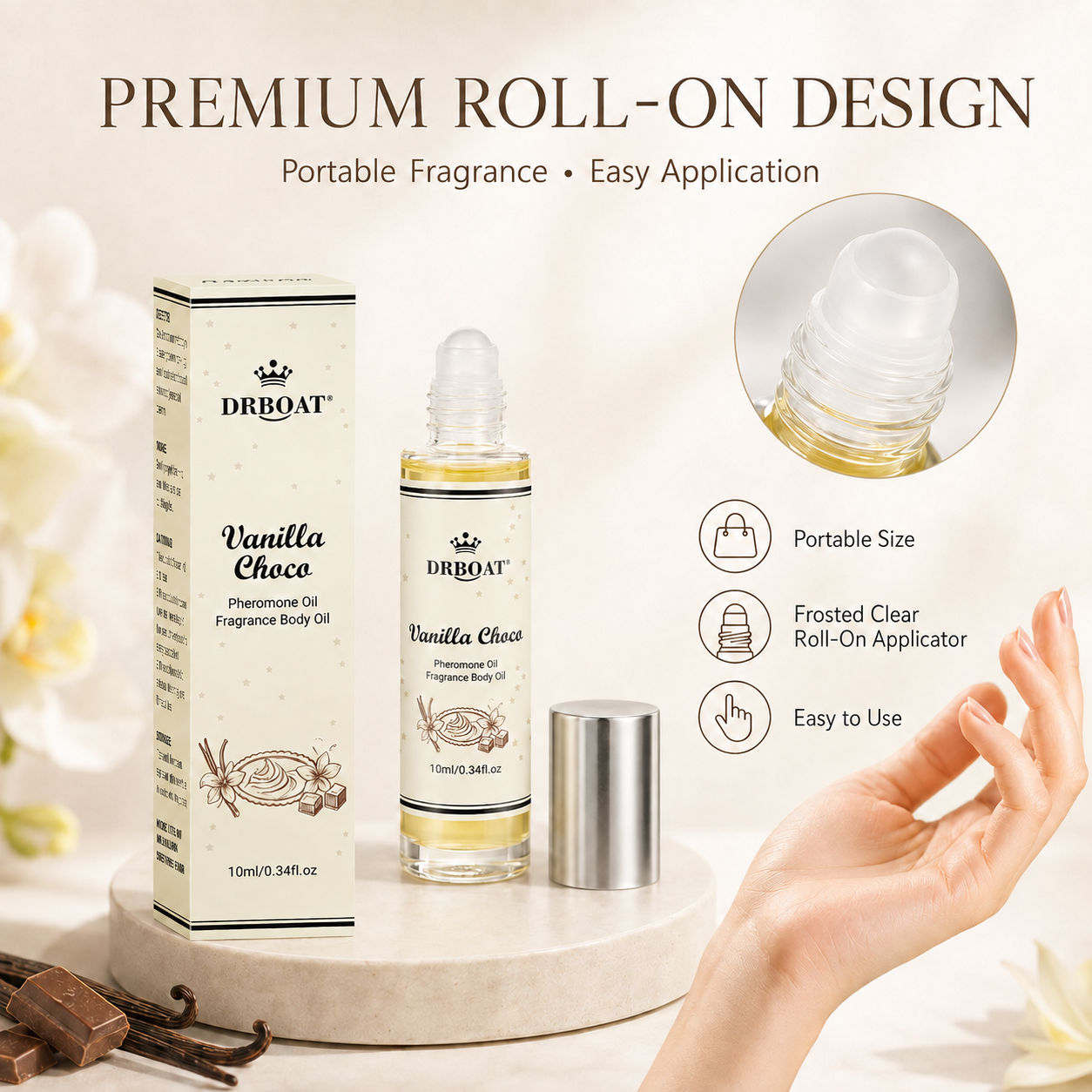 Perfume Fragrance Oil - Voor vrouwen: vanille-chocolade-sandelhout-geur, in een compacte,
